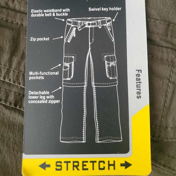 NEW Men's Cargo Convertible Pant (Green) - Picture 3 of 12